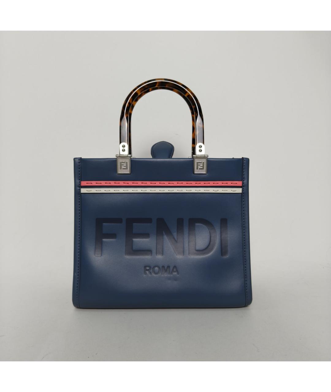 FENDI Синяя кожаная сумка через плечо, фото 8