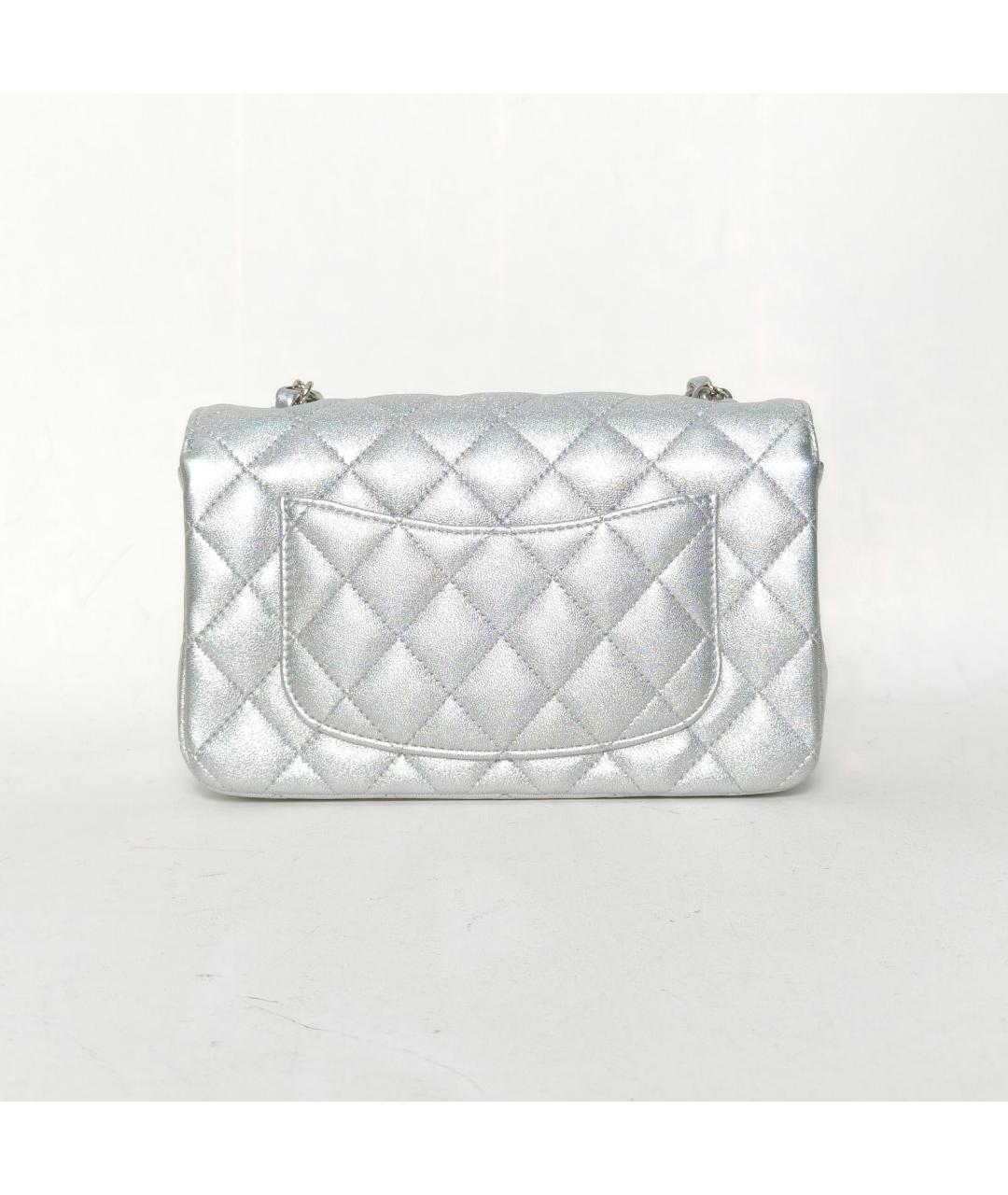 CHANEL Серебряная кожаная сумка через плечо, фото 4