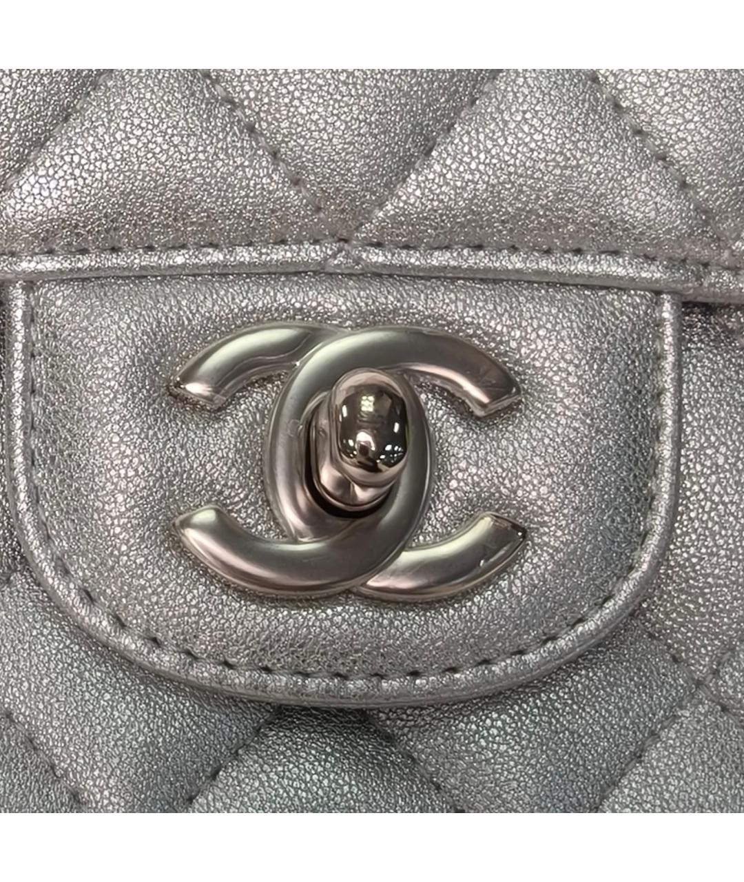 CHANEL Серебряная кожаная сумка через плечо, фото 7