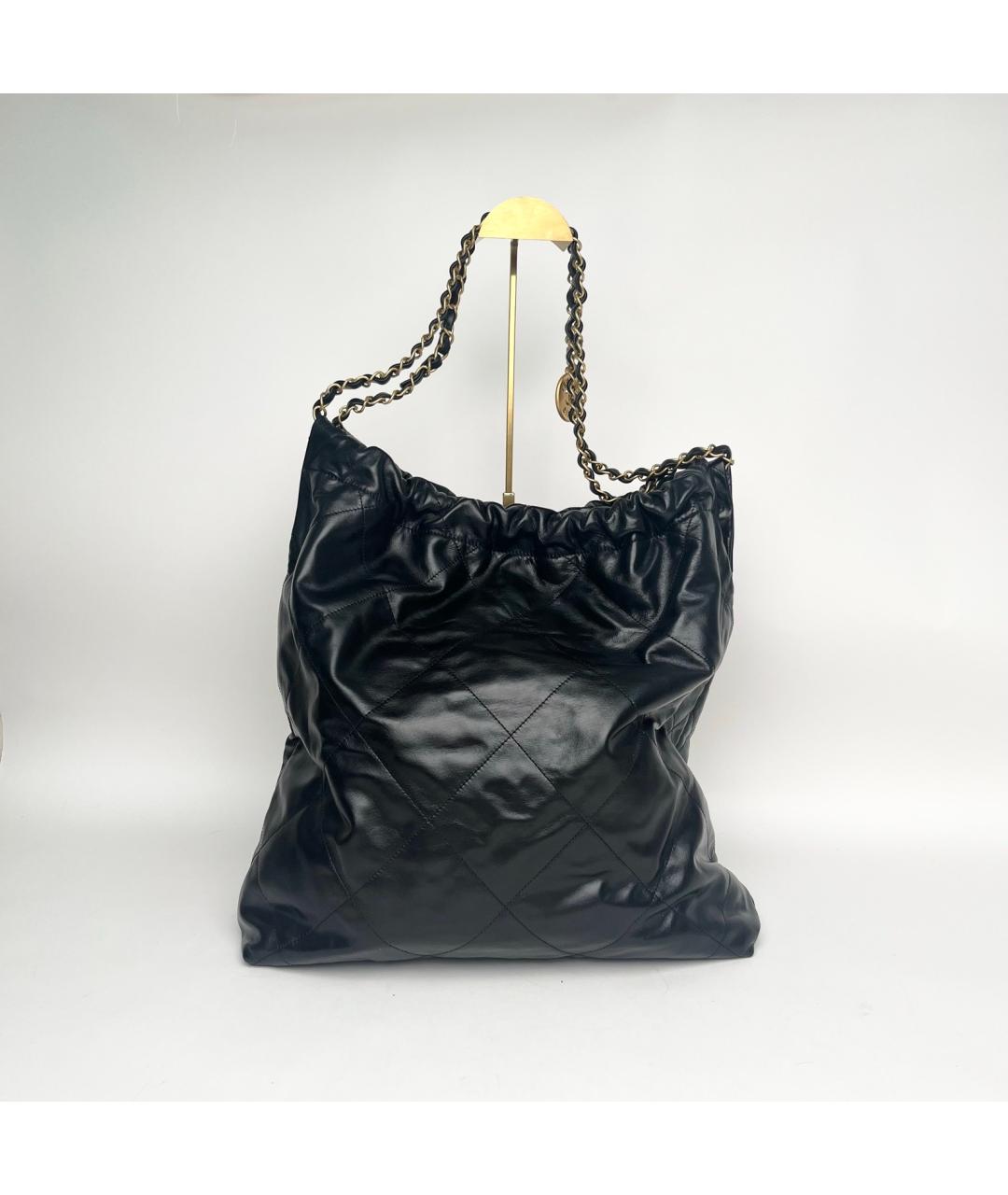 CHANEL Черная кожаная сумка через плечо, фото 4