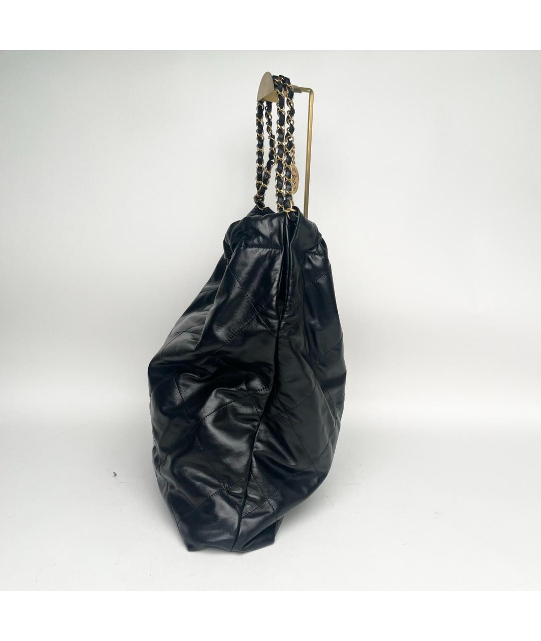 CHANEL Черная кожаная сумка через плечо, фото 5