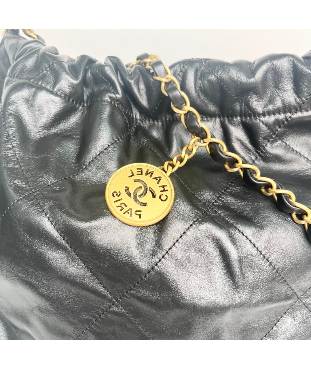 CHANEL Черная кожаная сумка через плечо, фото 8