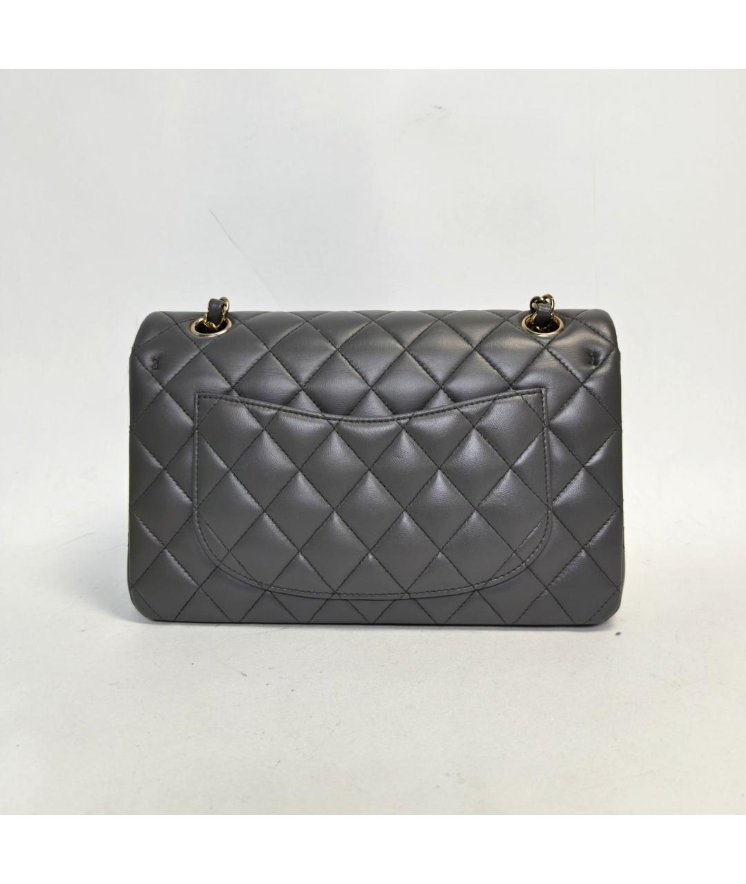 CHANEL Серая кожаная сумка через плечо, фото 4