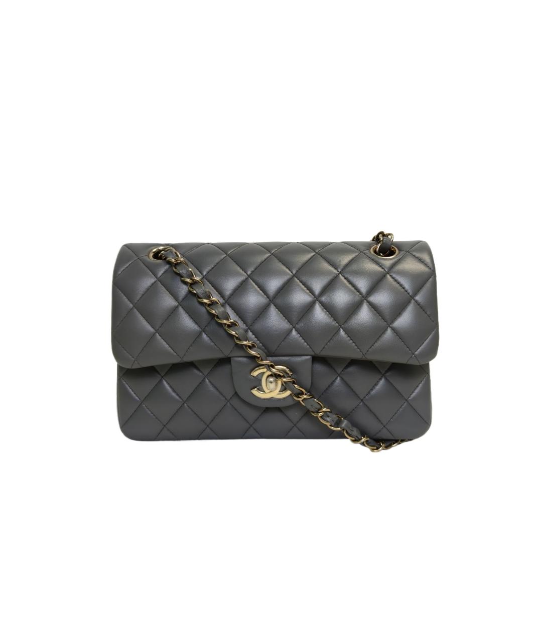 CHANEL Серая кожаная сумка через плечо, фото 1