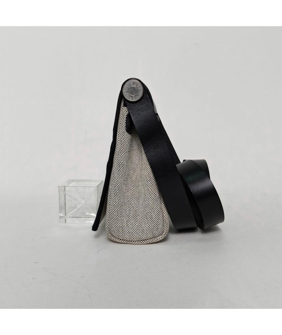 HERMES Серая тканевая сумка через плечо, фото 5