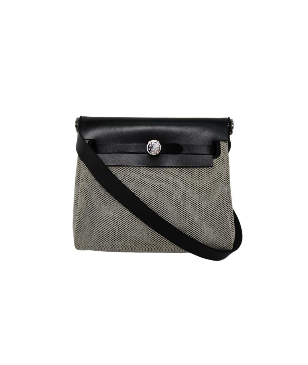 HERMES Серая тканевая сумка через плечо, фото 1