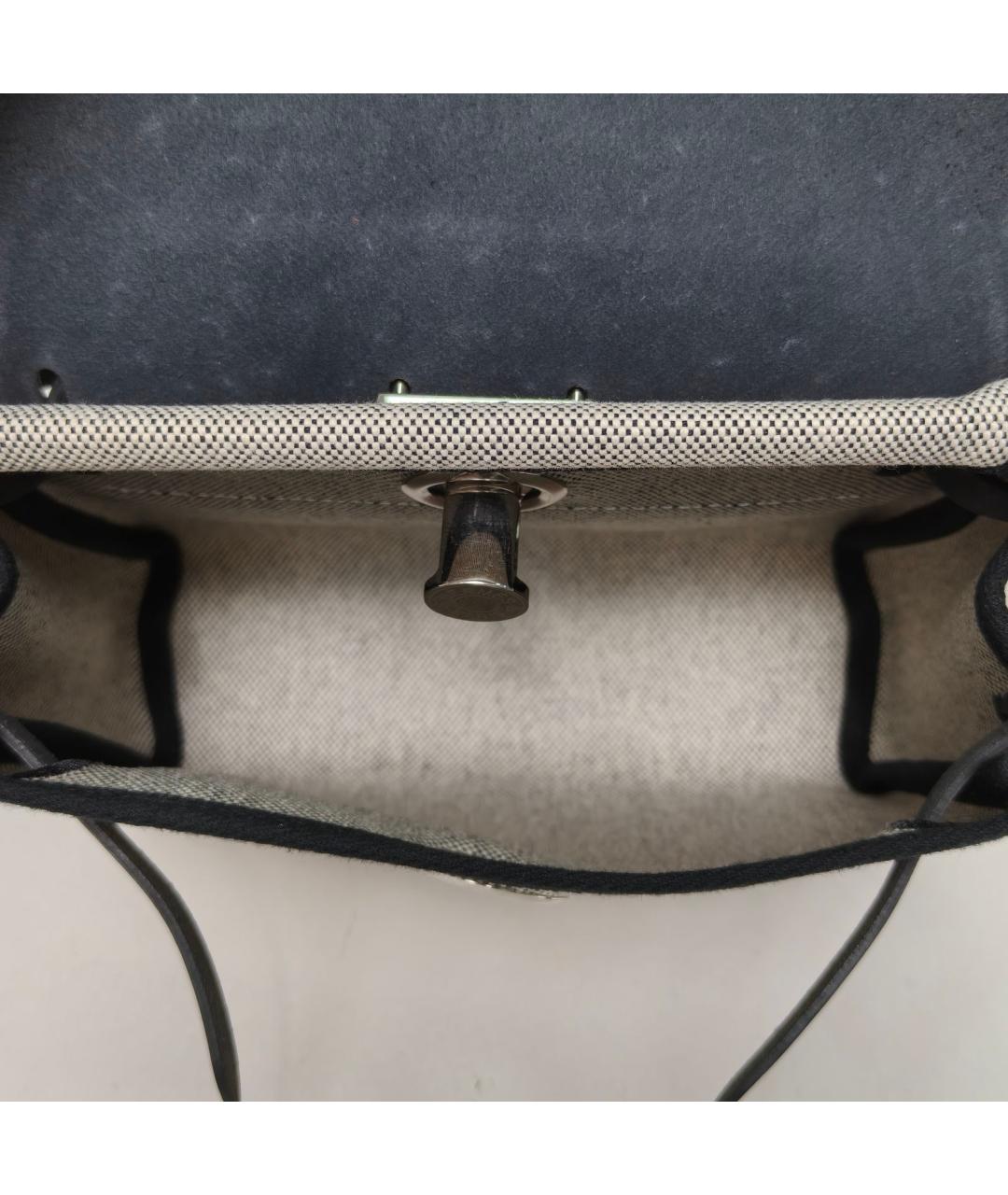 HERMES Серая тканевая сумка через плечо, фото 8