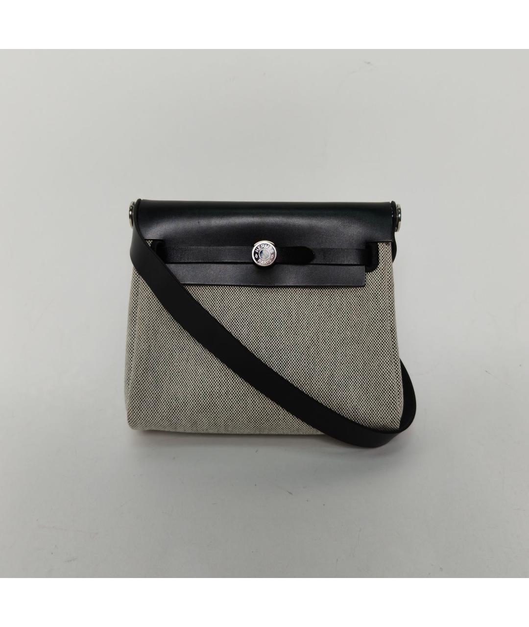 HERMES Серая тканевая сумка через плечо, фото 9