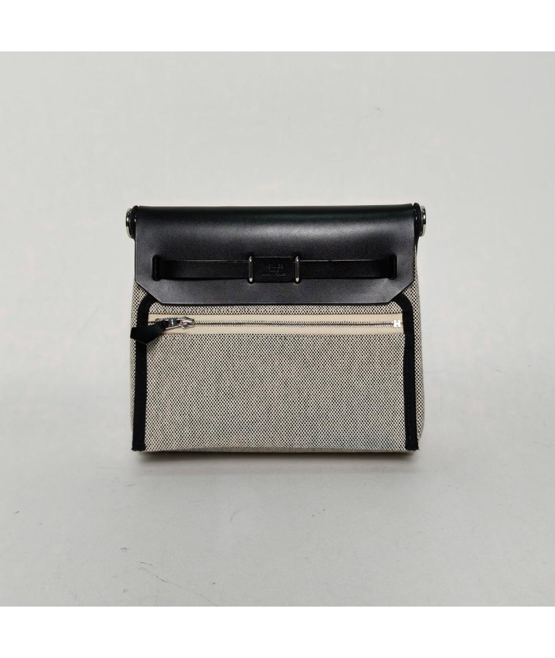 HERMES Серая тканевая сумка через плечо, фото 4