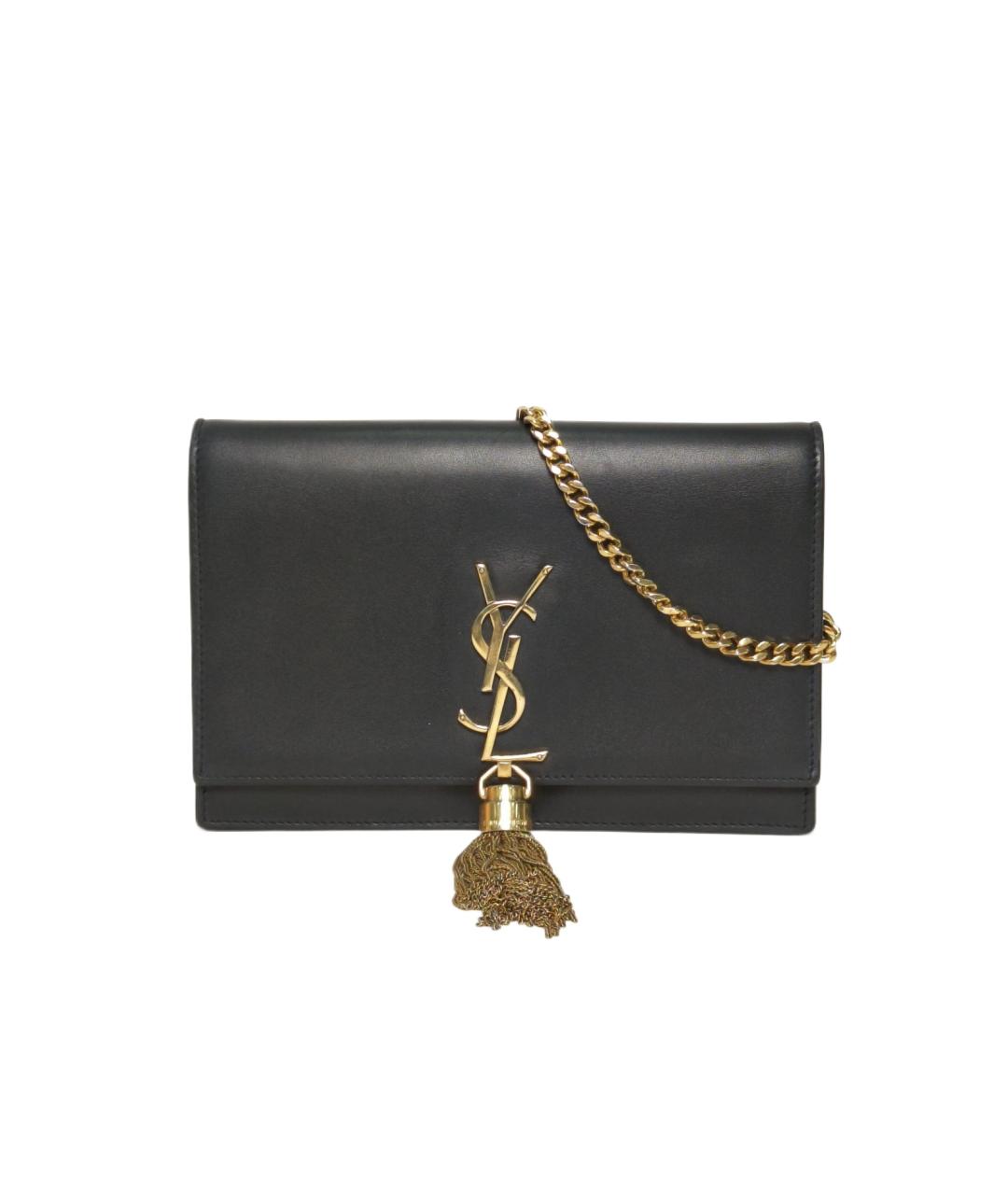 SAINT LAURENT Черная кожаная сумка через плечо, фото 1