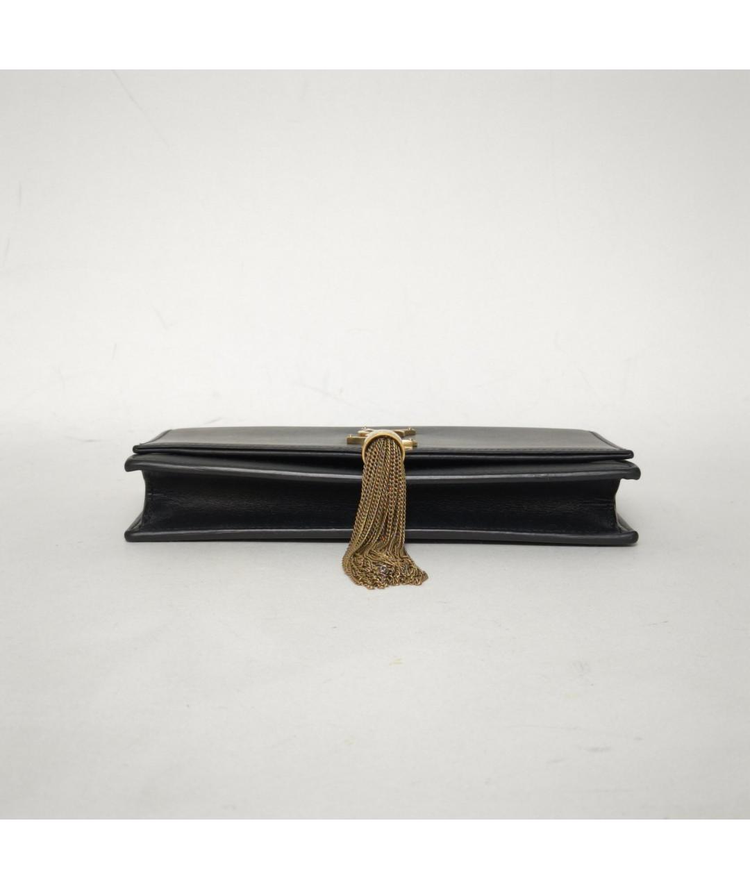 SAINT LAURENT Черная кожаная сумка через плечо, фото 6