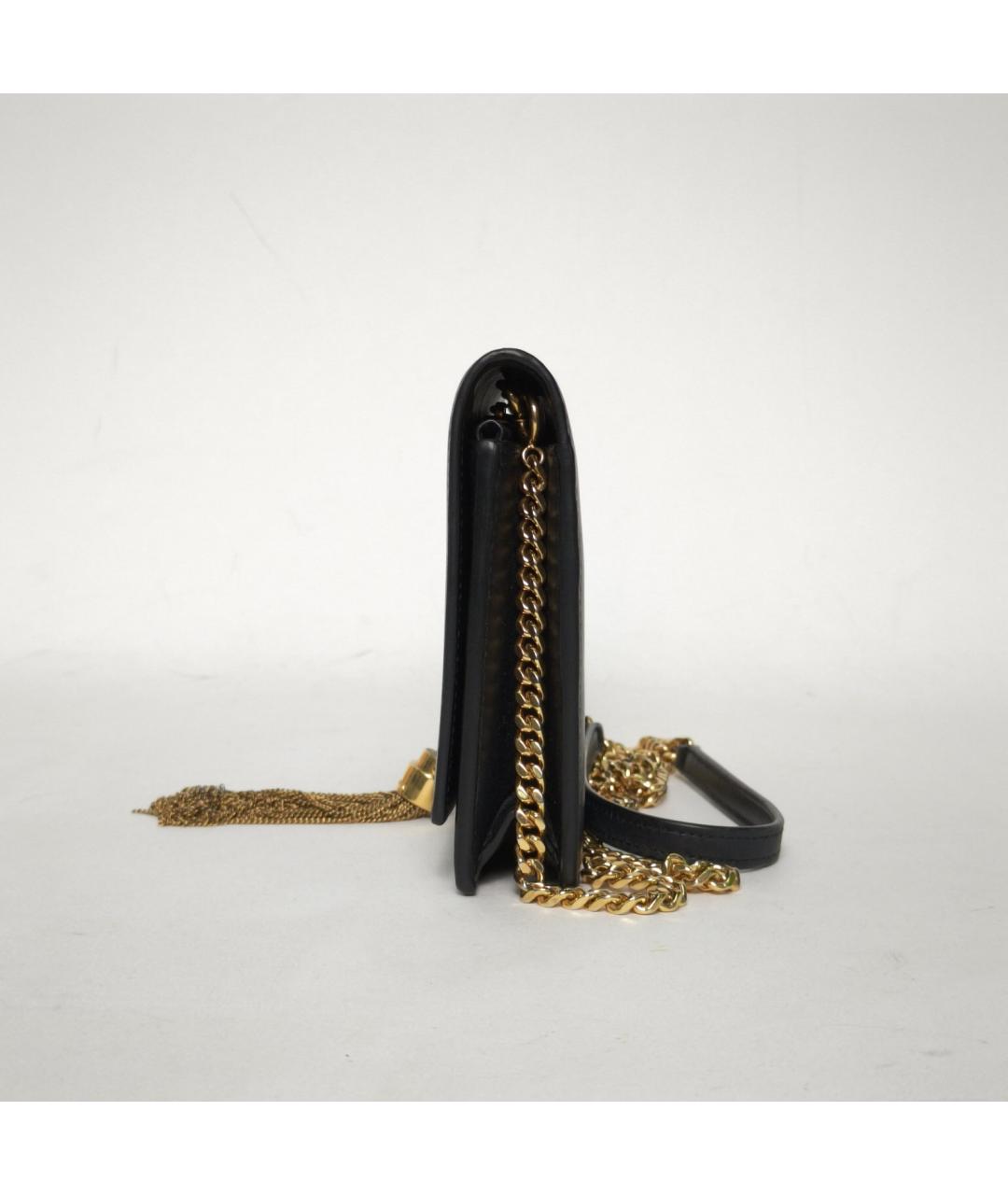 SAINT LAURENT Черная кожаная сумка через плечо, фото 3