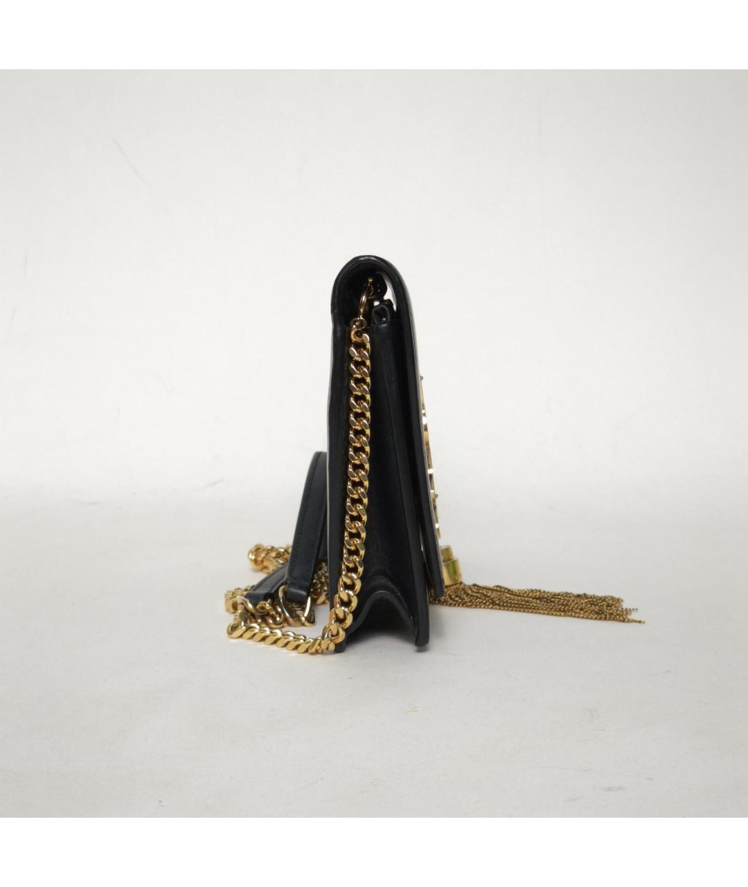 SAINT LAURENT Черная кожаная сумка через плечо, фото 5