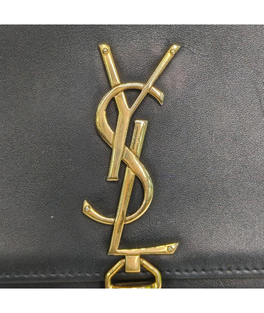 SAINT LAURENT Черная кожаная сумка через плечо, фото 7