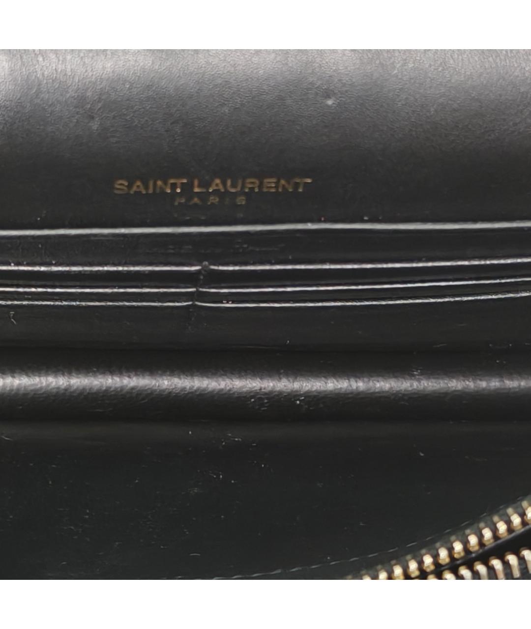 SAINT LAURENT Черная кожаная сумка через плечо, фото 8