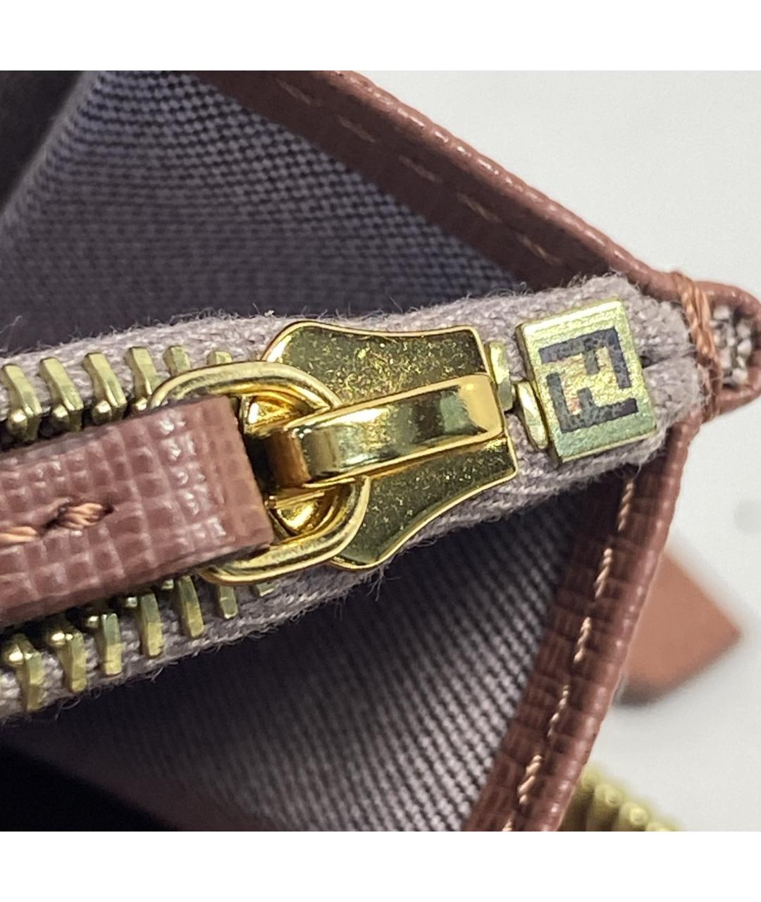 FENDI Коричневый кожаный кошелек, фото 9