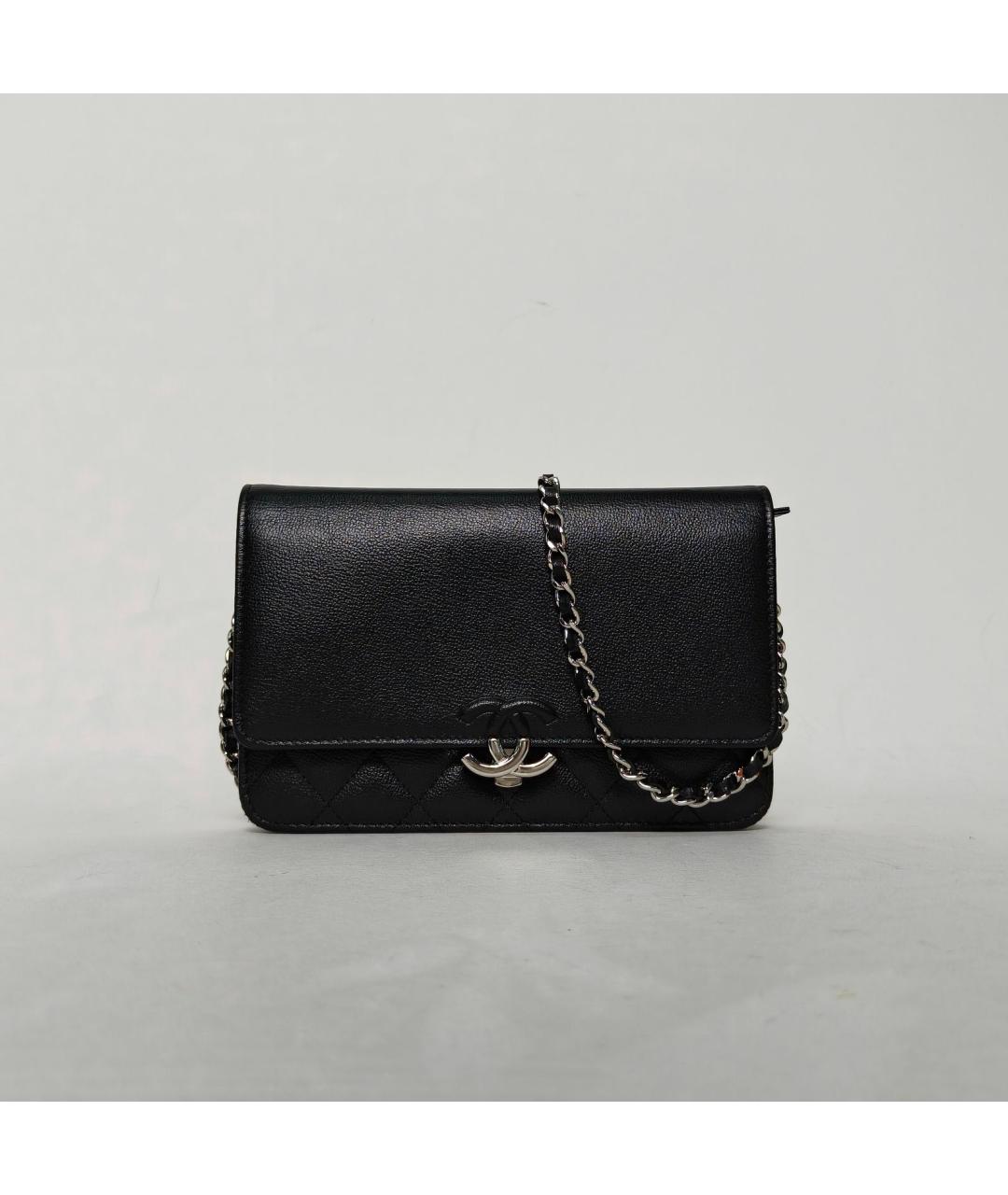 CHANEL Черная кожаная сумка через плечо, фото 9