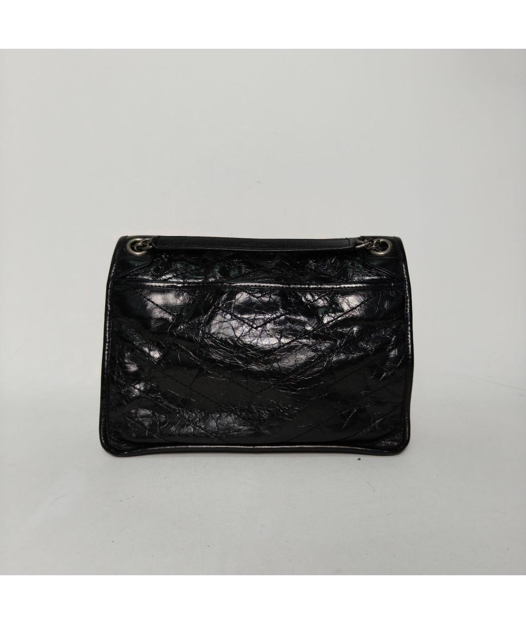 SAINT LAURENT Черная кожаная сумка через плечо, фото 4