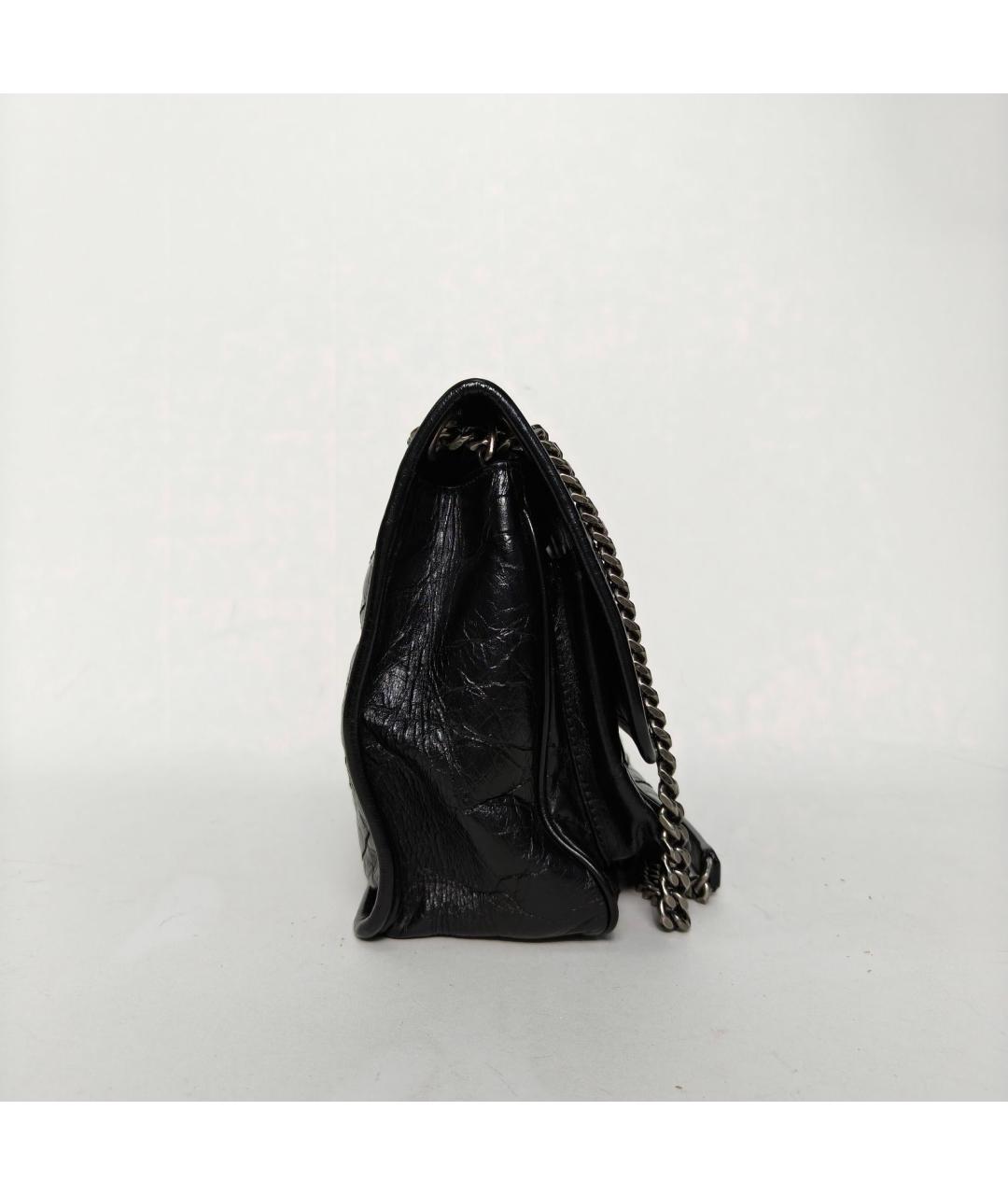 SAINT LAURENT Черная кожаная сумка через плечо, фото 3
