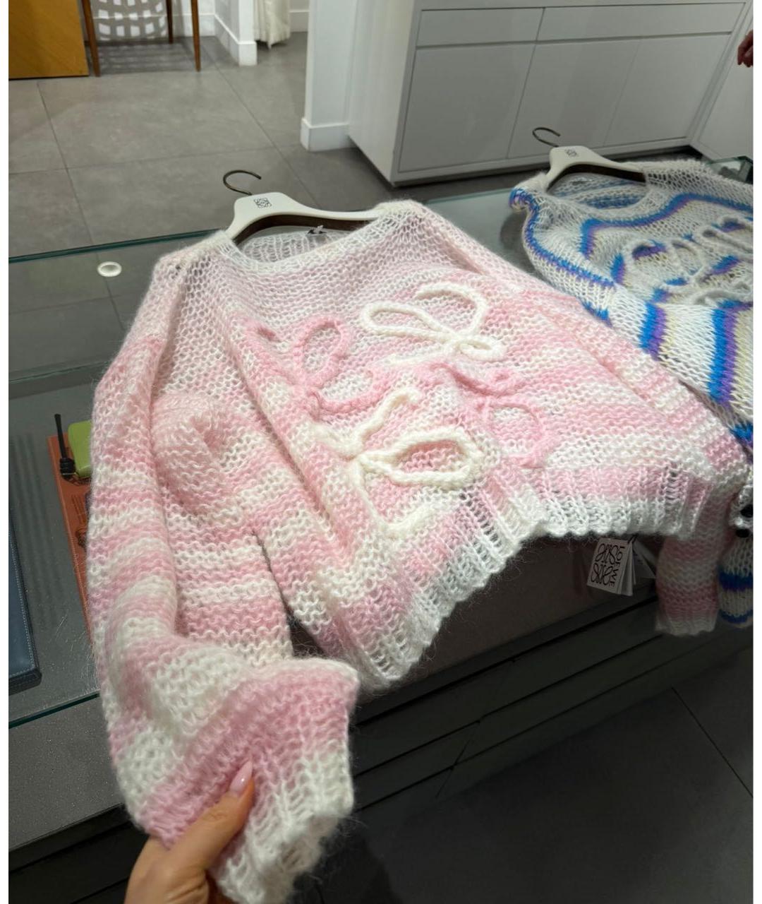 LOEWE Розовый шерстяной джемпер / свитер, фото 2