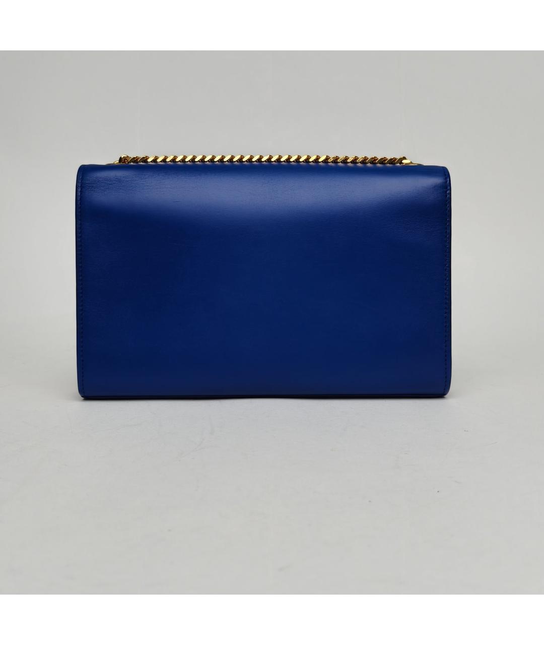SAINT LAURENT Синяя кожаная сумка через плечо, фото 4