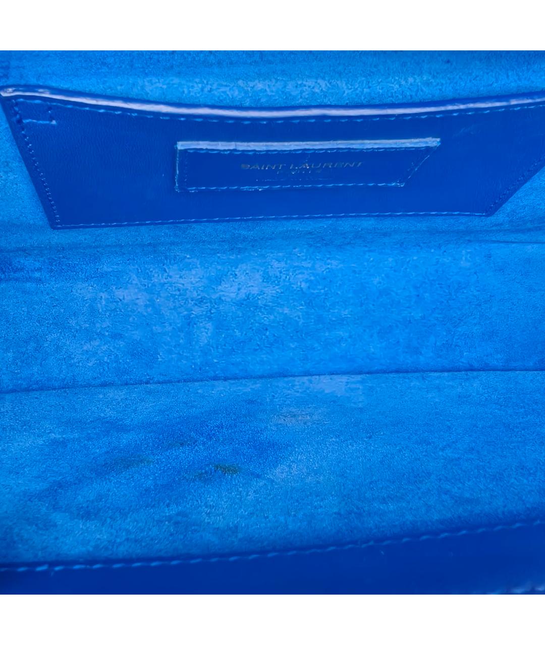 SAINT LAURENT Синяя кожаная сумка через плечо, фото 8