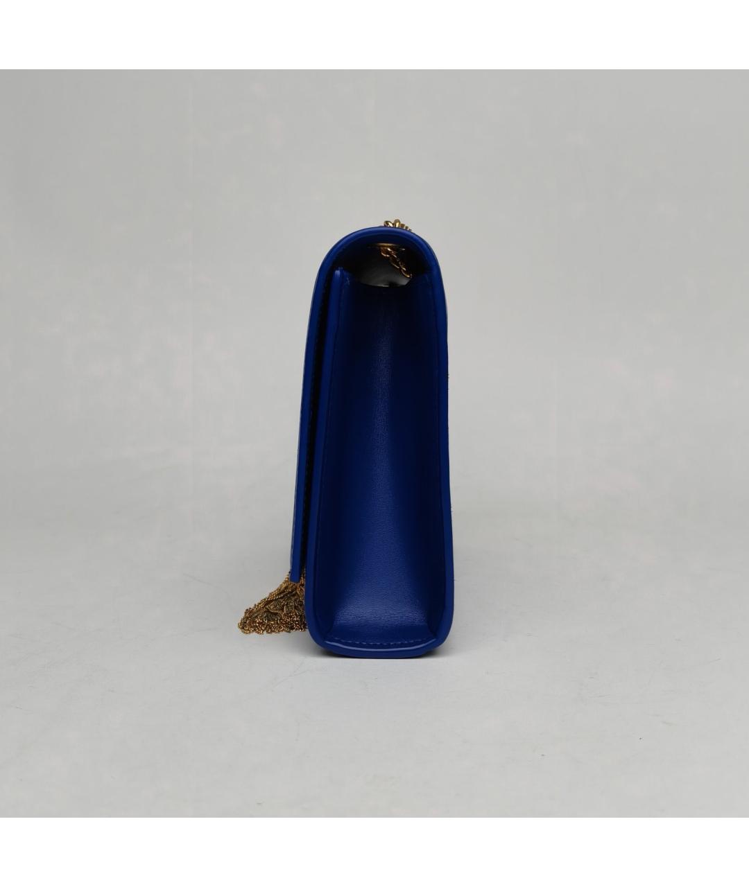SAINT LAURENT Синяя кожаная сумка через плечо, фото 3