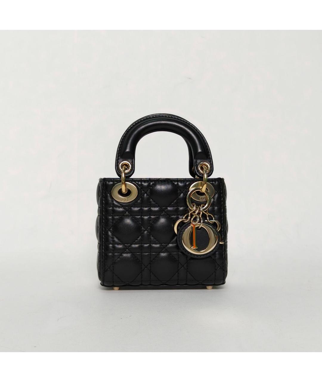 CHRISTIAN DIOR Черная кожаная сумка через плечо, фото 2