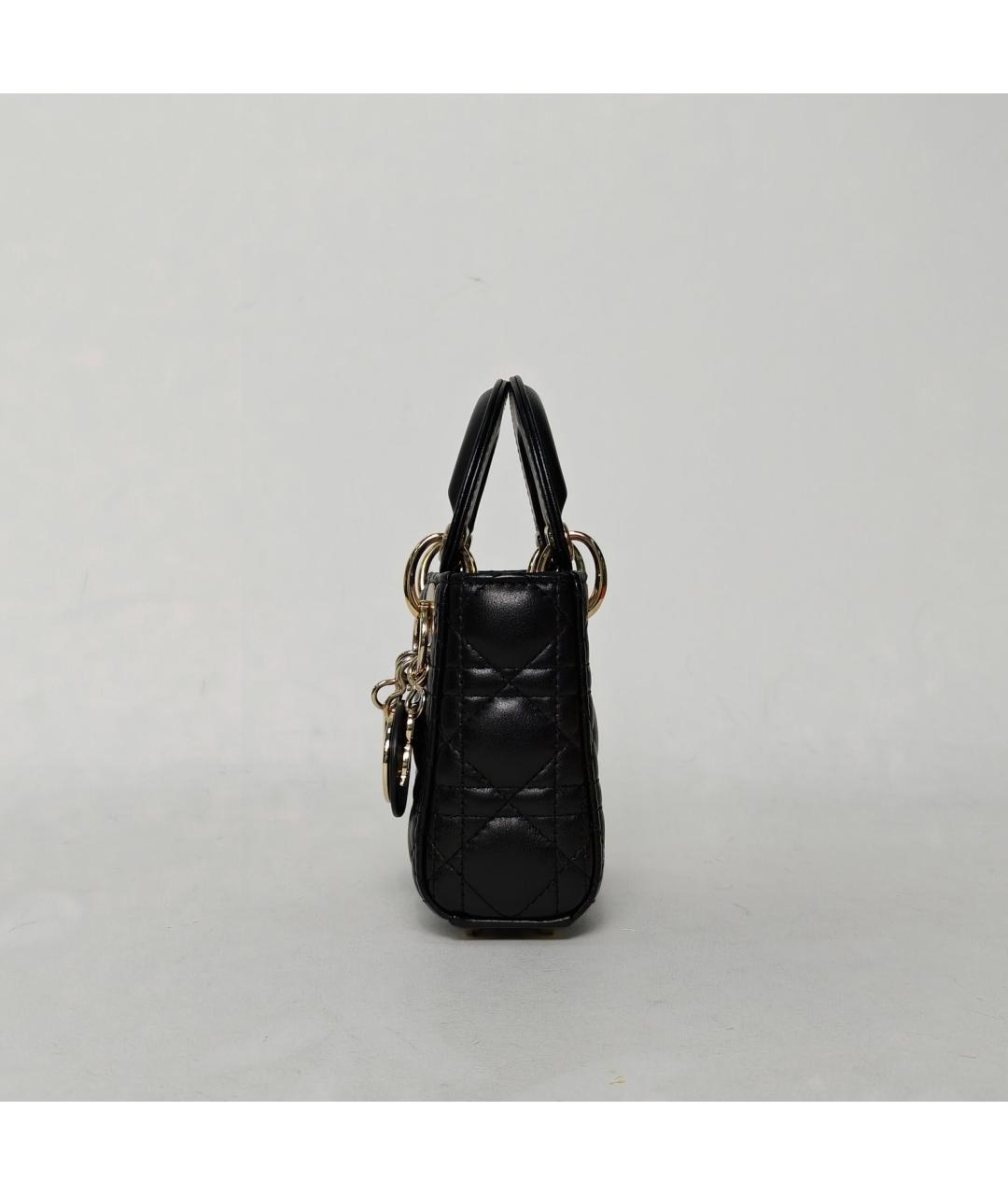 CHRISTIAN DIOR Черная кожаная сумка через плечо, фото 5