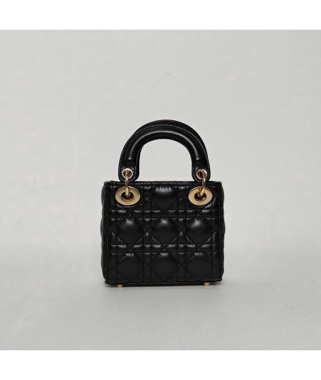 CHRISTIAN DIOR Черная кожаная сумка через плечо, фото 4