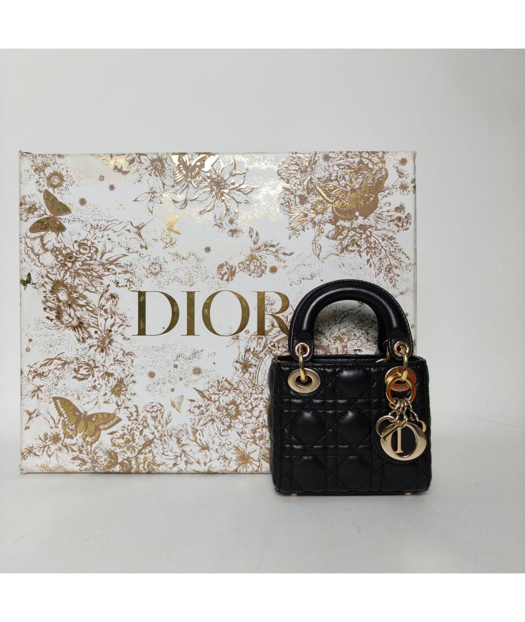 CHRISTIAN DIOR Черная кожаная сумка через плечо, фото 8