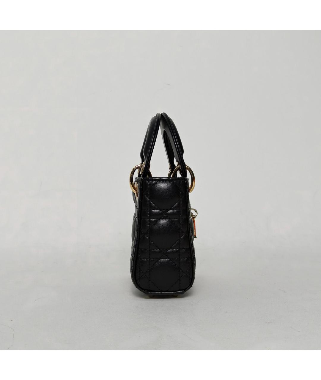 CHRISTIAN DIOR Черная кожаная сумка через плечо, фото 3