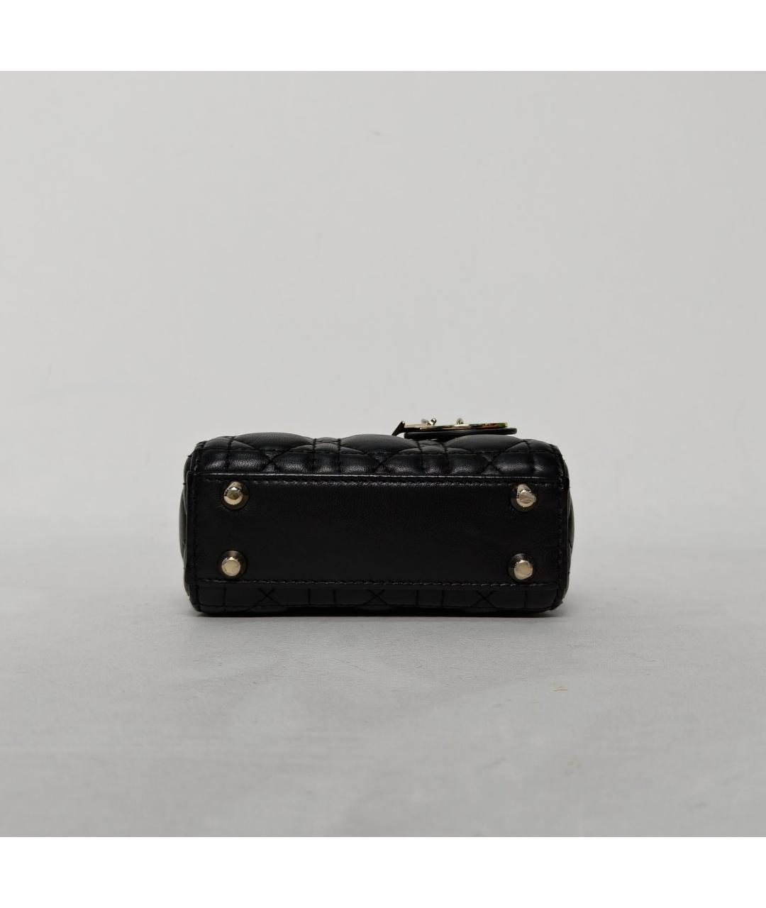 CHRISTIAN DIOR Черная кожаная сумка через плечо, фото 6