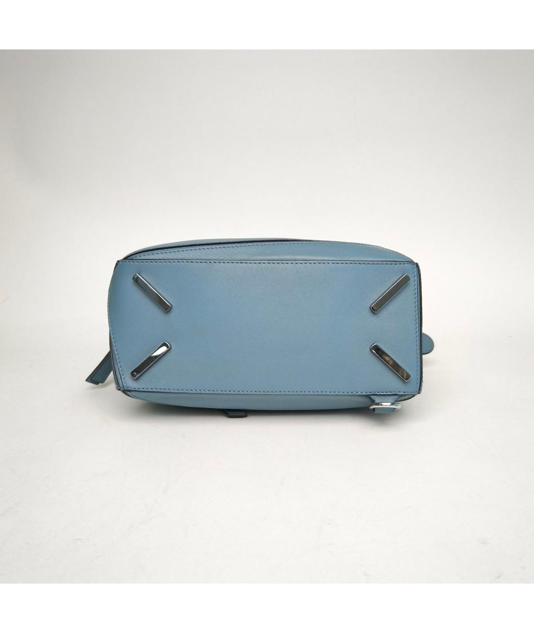 LOEWE Голубая кожаная сумка с короткими ручками, фото 6