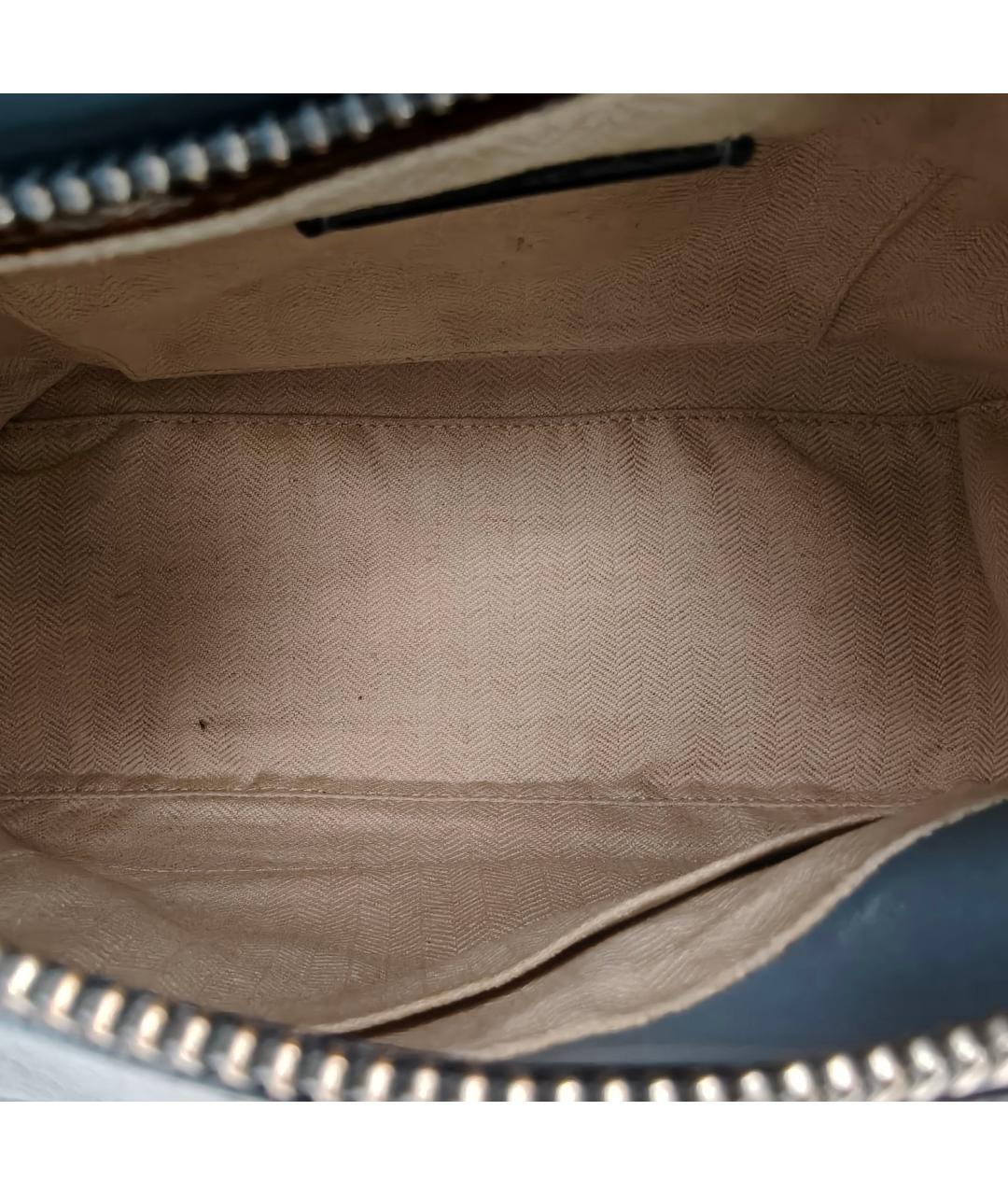 LOEWE Голубая кожаная сумка с короткими ручками, фото 7