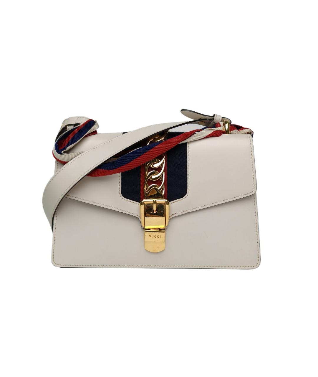 GUCCI Белая кожаная сумка через плечо, фото 1