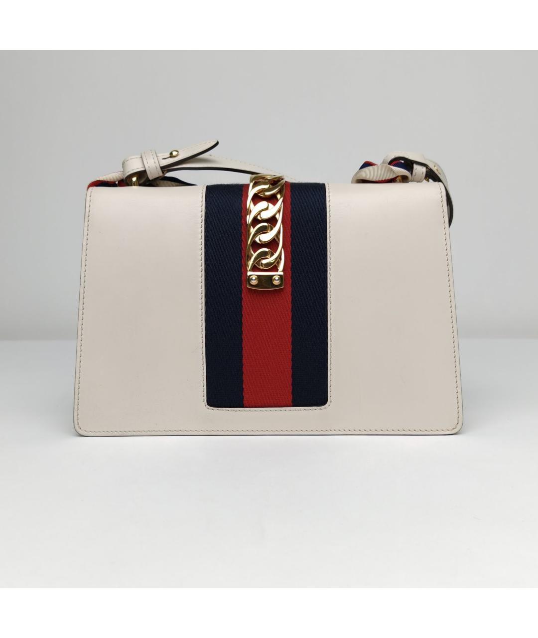 GUCCI Белая кожаная сумка через плечо, фото 4