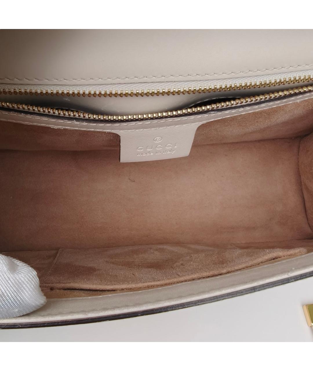 GUCCI Белая кожаная сумка через плечо, фото 8