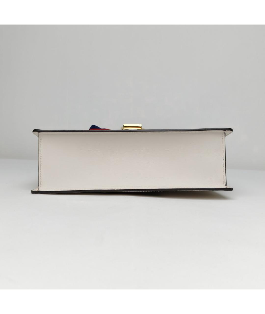 GUCCI Белая кожаная сумка через плечо, фото 6