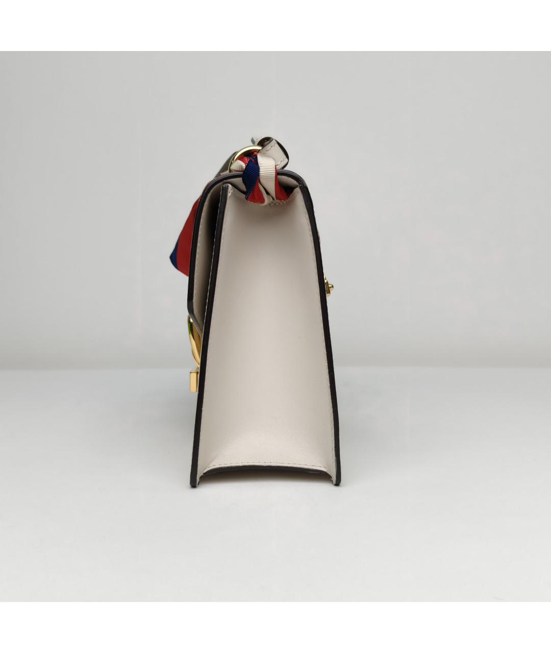 GUCCI Белая кожаная сумка через плечо, фото 3