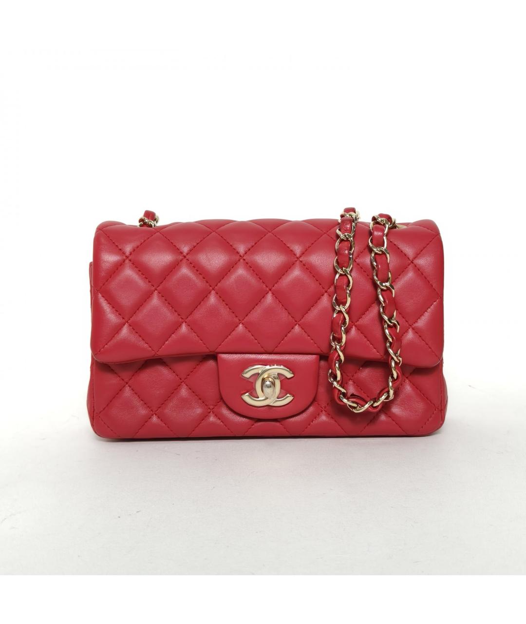 CHANEL Красная кожаная сумка через плечо, фото 2