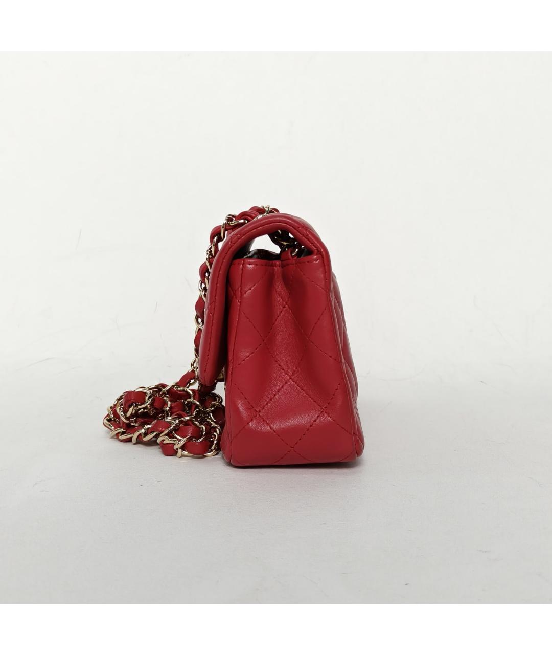 CHANEL Красная кожаная сумка через плечо, фото 5