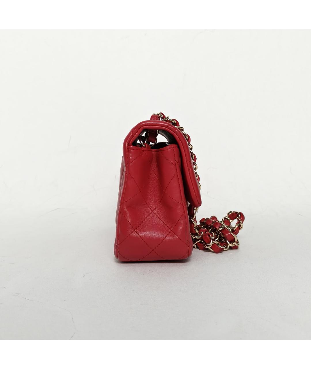 CHANEL Красная кожаная сумка через плечо, фото 3