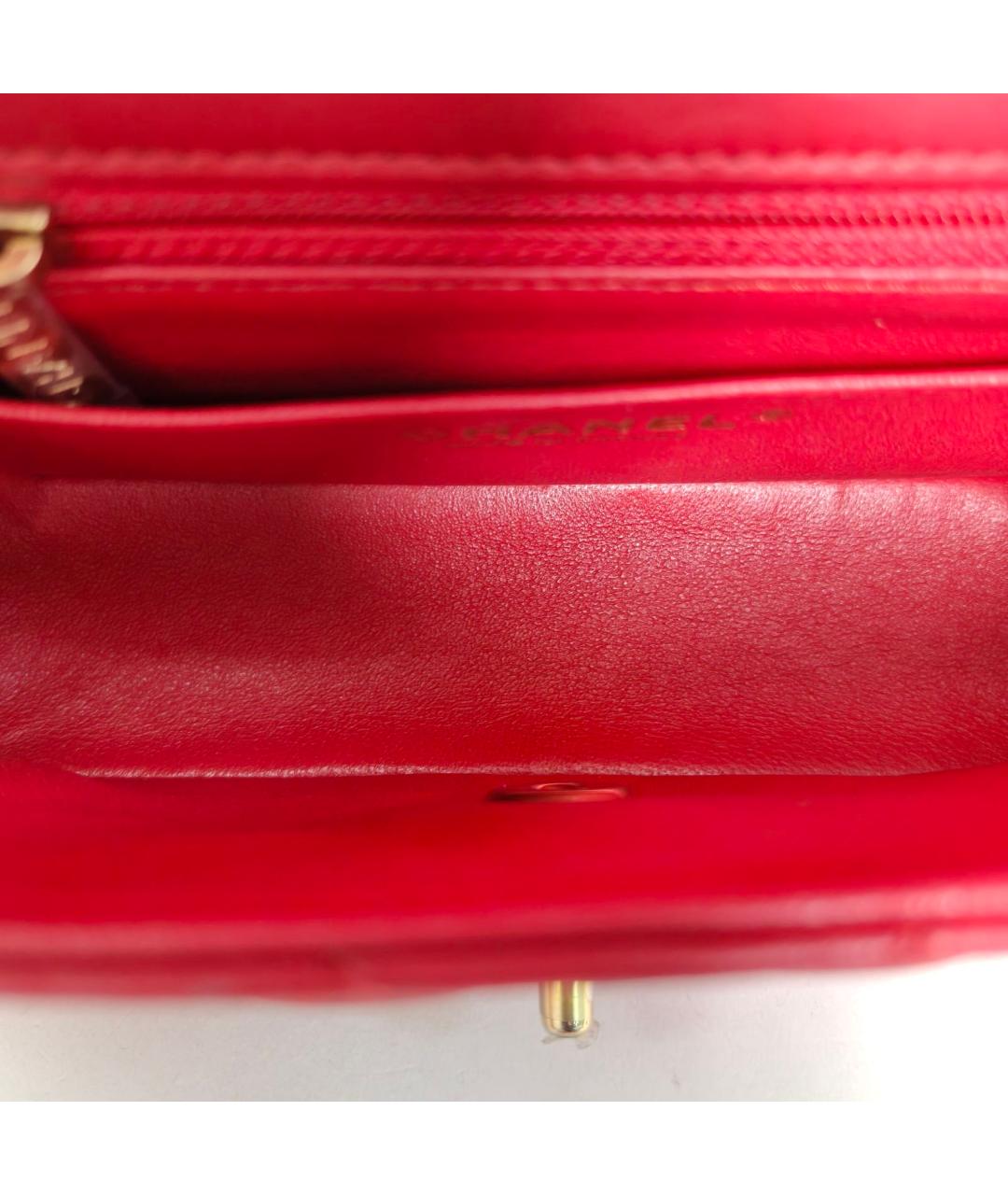 CHANEL Красная кожаная сумка через плечо, фото 8