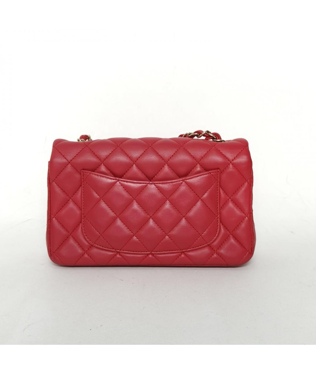 CHANEL Красная кожаная сумка через плечо, фото 4