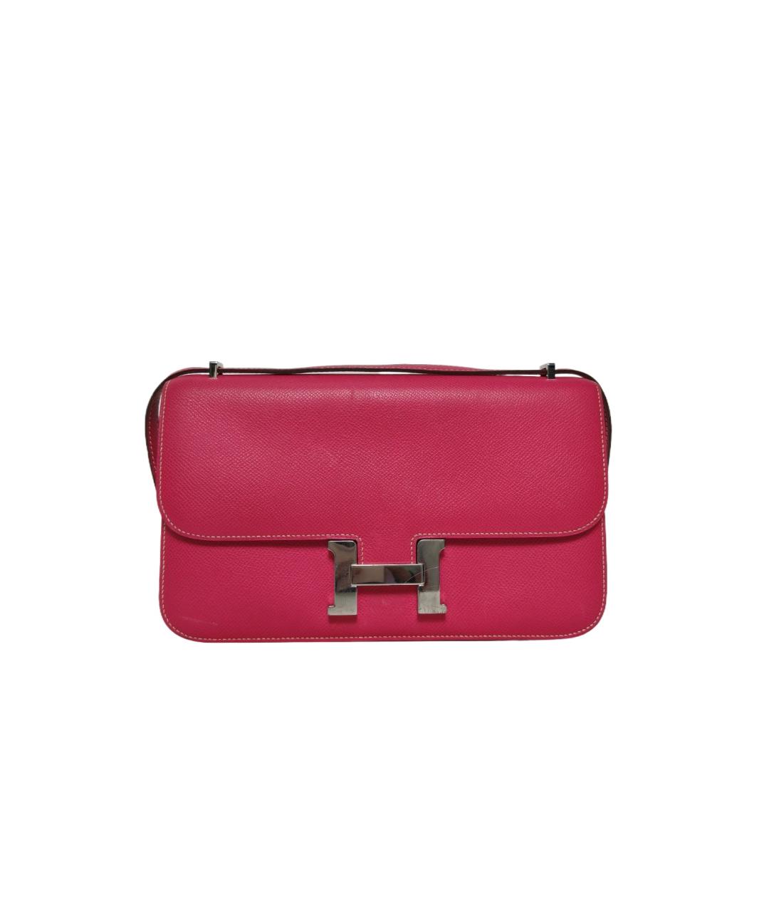 HERMES Розовая кожаная сумка через плечо, фото 1