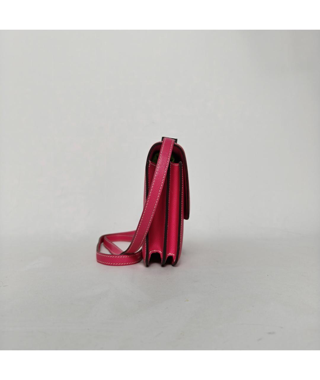 HERMES Розовая кожаная сумка через плечо, фото 5