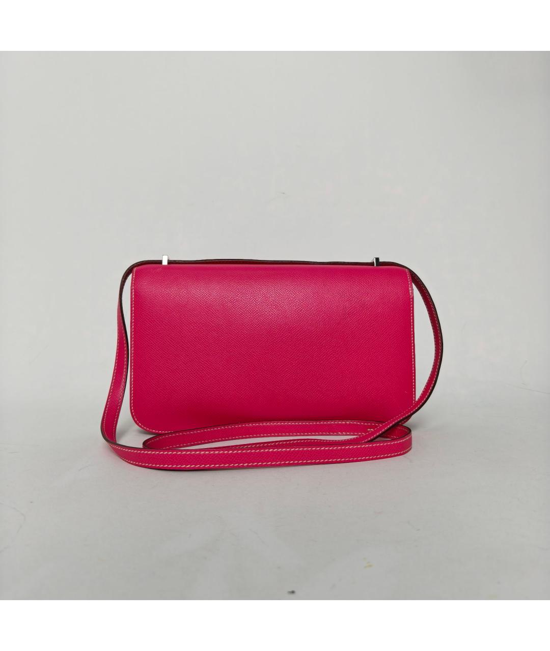 HERMES Розовая кожаная сумка через плечо, фото 4