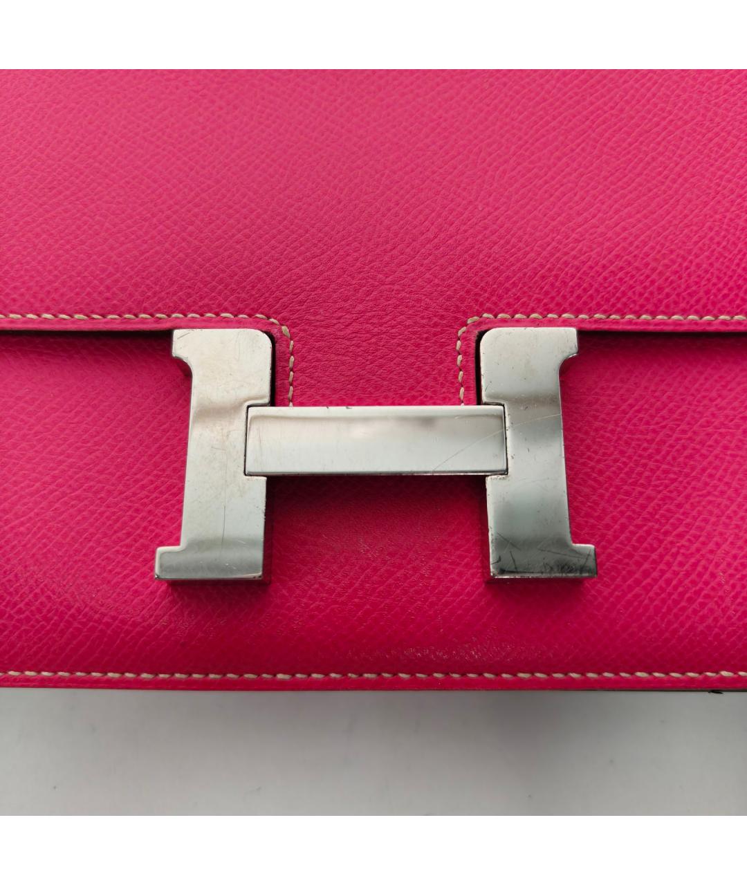 HERMES Розовая кожаная сумка через плечо, фото 7