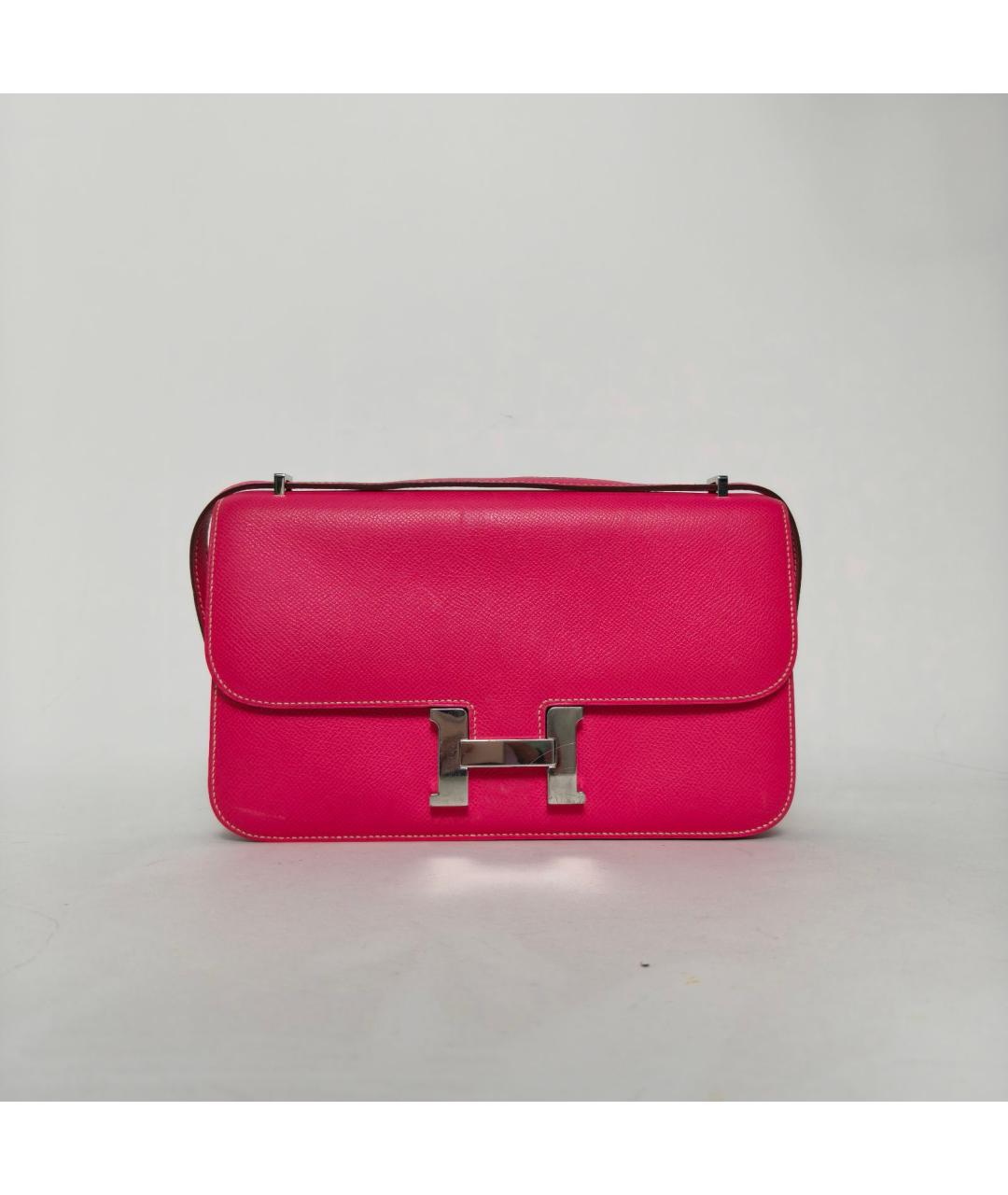 HERMES Розовая кожаная сумка через плечо, фото 9